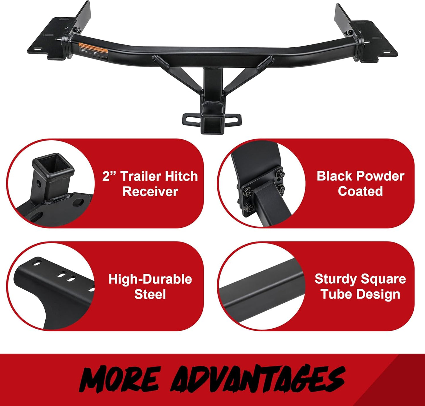 Trailer Hitch Standard 2-Inch Receiver Compatible with 2020-2026 Ford Explorer & Lincoln Aviator, Black