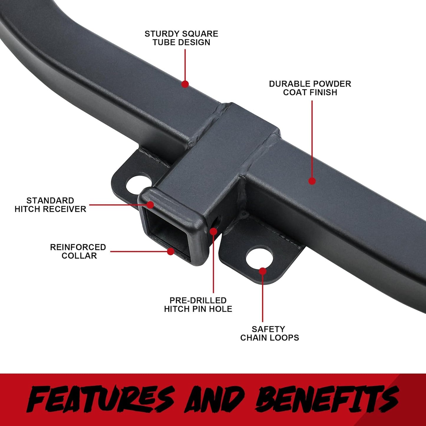 Trailer Hitch Standard 2-Inch Receiver Compatible with 1996-2025 Chevy Express 1500-3500 & GMC Savana 1500-3500