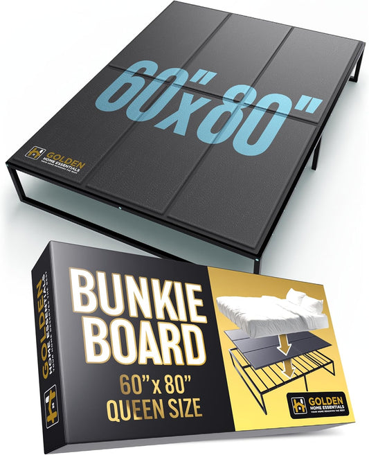 Golden Home Essentials Premium 10mm Queen Size Bunkie Board (60'x 80') Slim Low-Profile Support