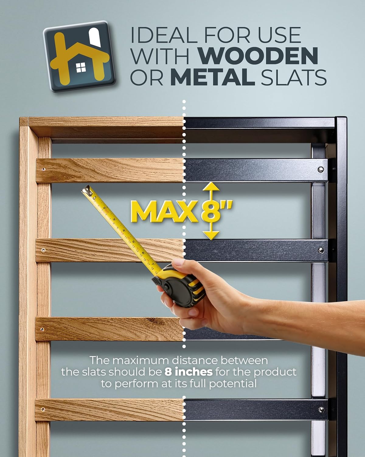 Golden Home Essentials Premium 10mm Queen Size Bunkie Board (60'x 80') Slim Low-Profile Support