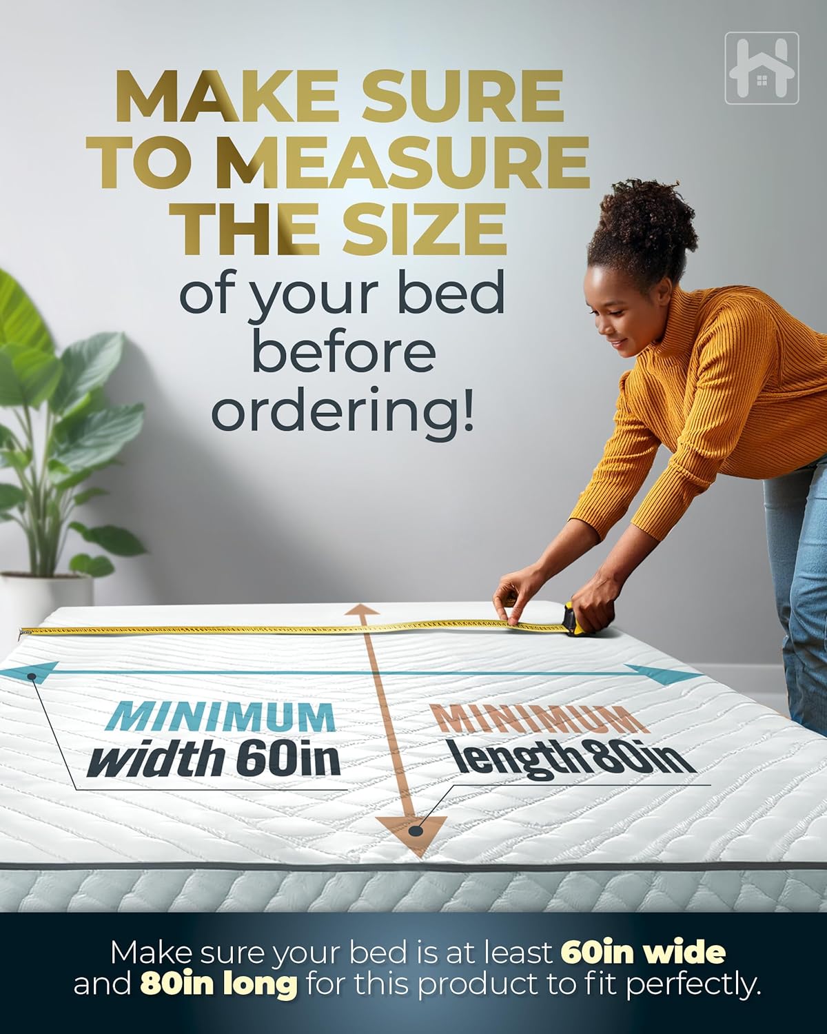 Golden Home Essentials Premium 10mm Queen Size Bunkie Board (60'x 80') Slim Low-Profile Support