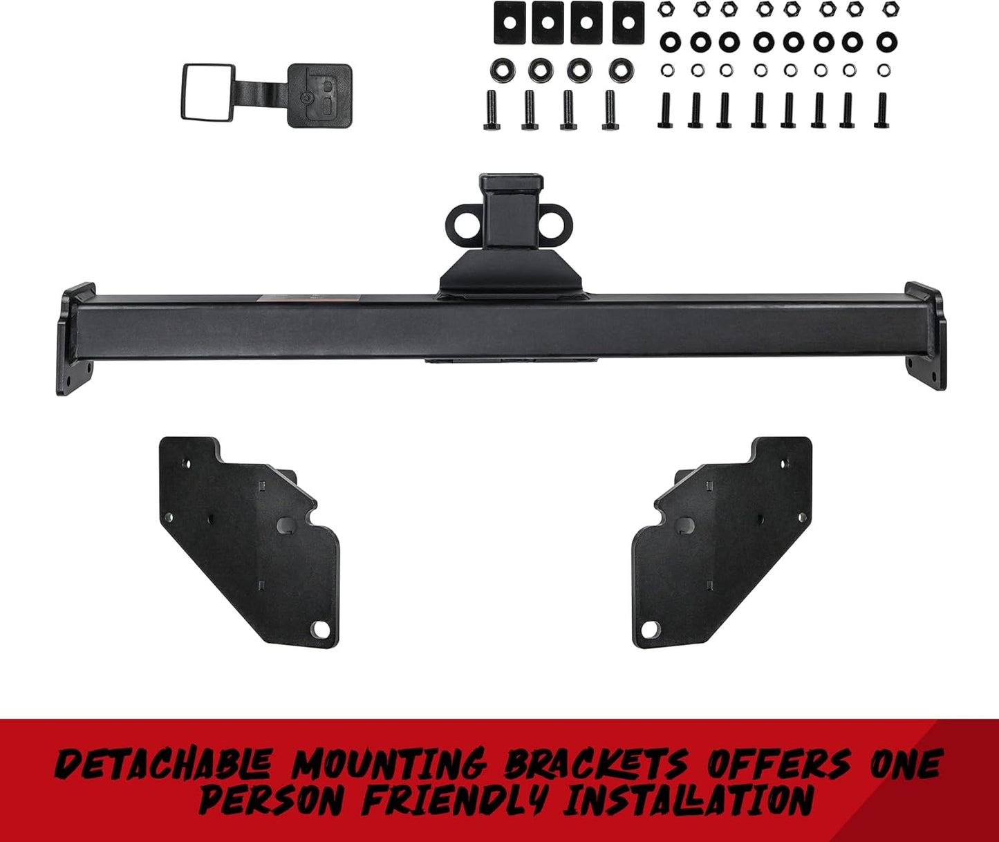 3 Trailer Hitch Standard 2-Inch Receiver Compatible with 2005-2015 Toyota Tacoma, Black Matte Powder Coated