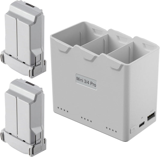 Flight Battery Plus(2-Pack) for Drone with Bi-Directional Charging Hub, DJI Mini 4 Pro/Mini3/Mini 3 Pro, 47 Mins Flight