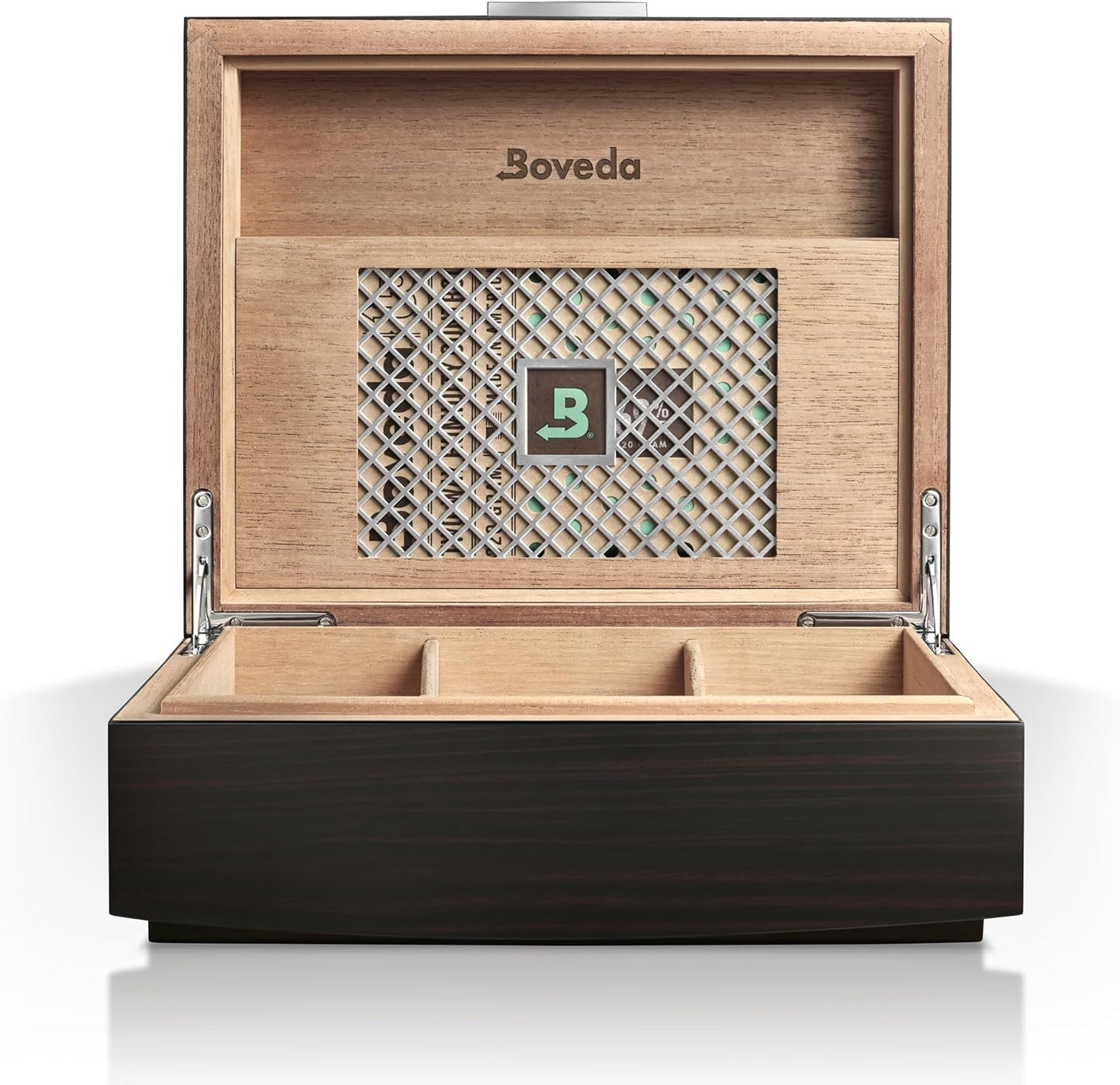 Cigar Storage Box with Integrated 69% 320-gram Holder