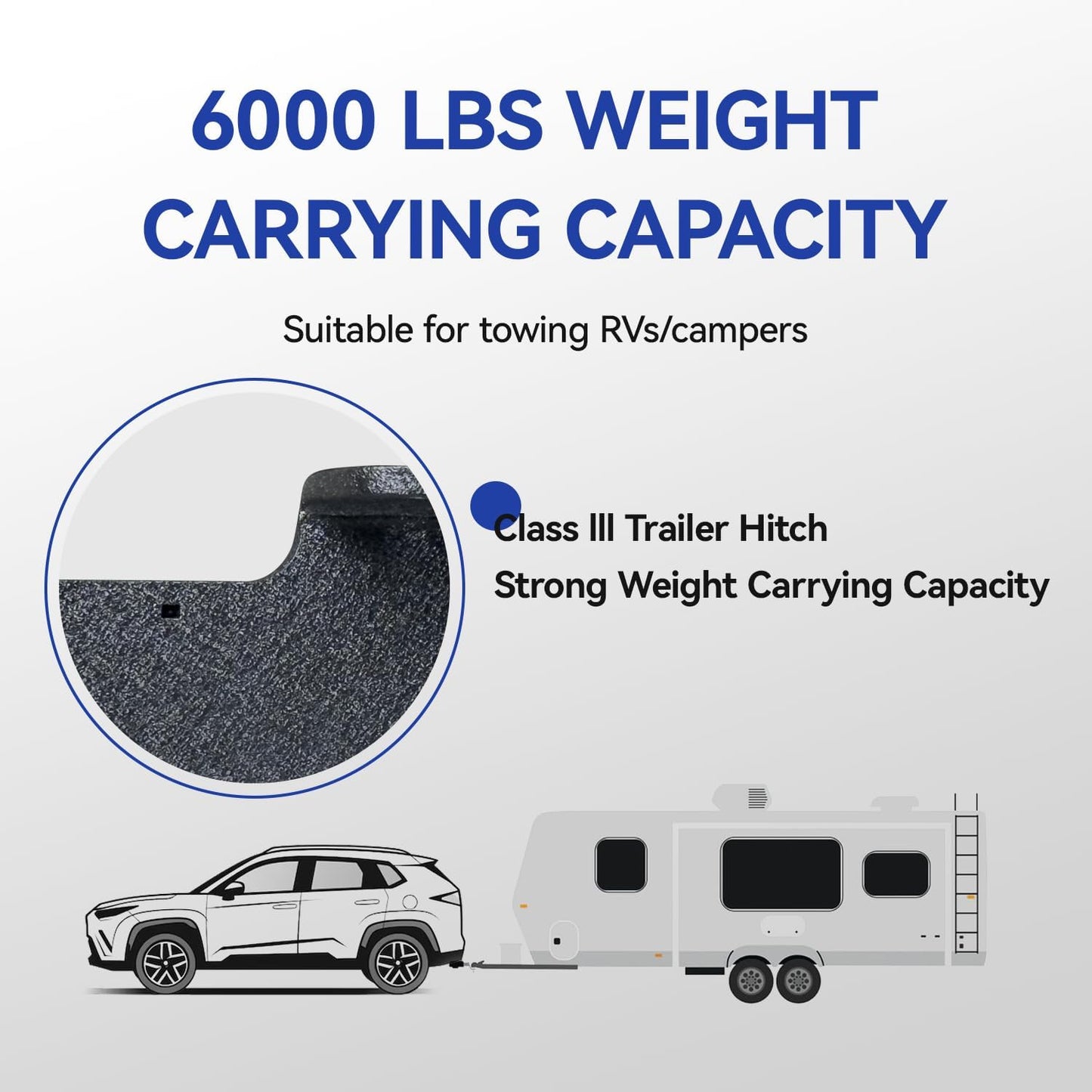 Trailer Hitch Black Steel Compatible with 2001-2006 Acura MDX and 2003-2008 Honda Pilot w/2” Hitch Receiver