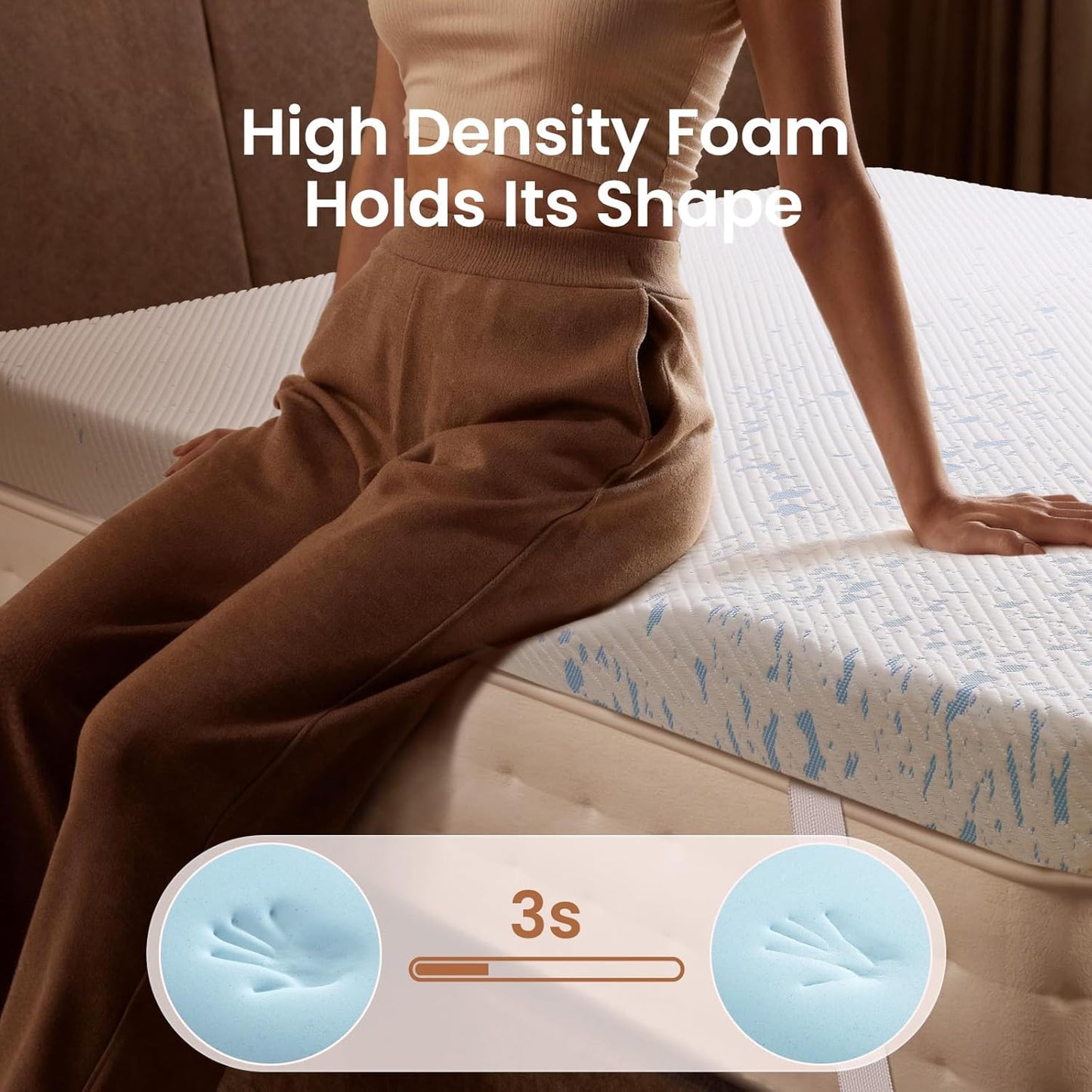 4 Inch Cooling Twin XL Gel Memory Foam Mattress Topper Pad,Soft Washable Bed Cover with Anti-Slip Base,Zipper