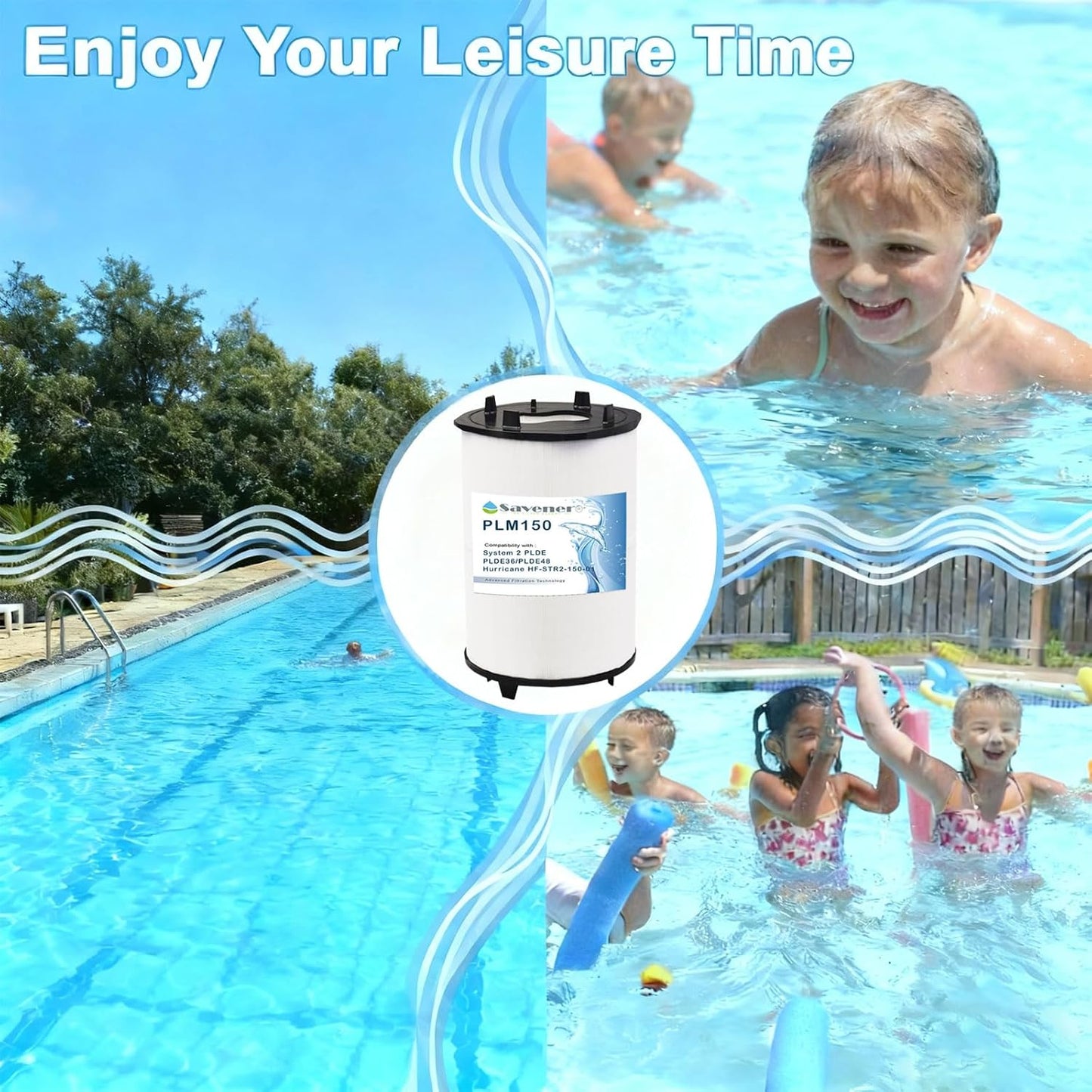 27002-0150S Pool Filter Cartridges, Compatible w/ Sta-Rite PLM150,System 2 Modular, w/ Air Bleed Assembly, 150 Sq. Ft