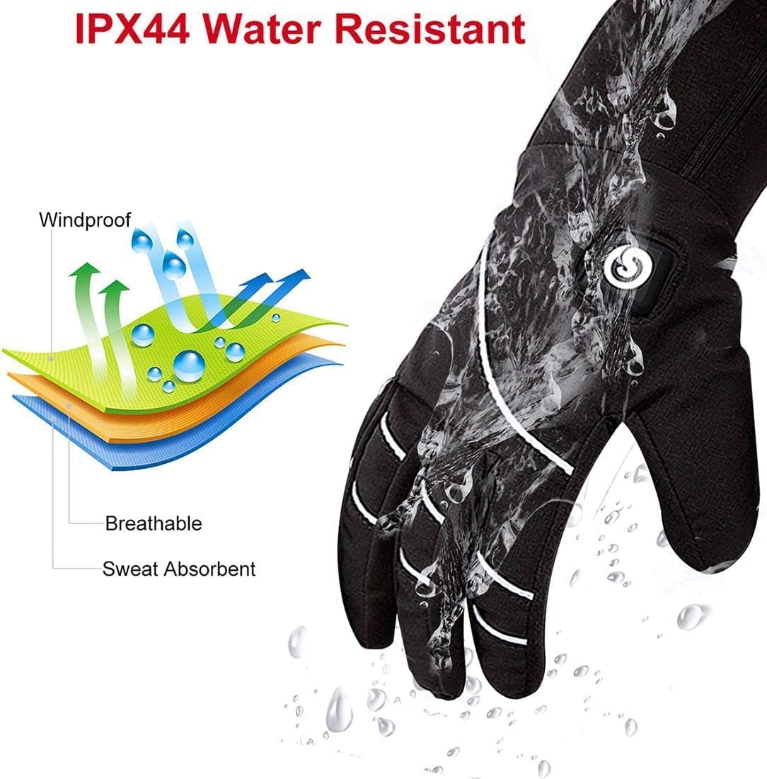 Heated Glove Liners, Touchscreen Riding Skiing, Rechargeable Battery Hand Warmer, for Women