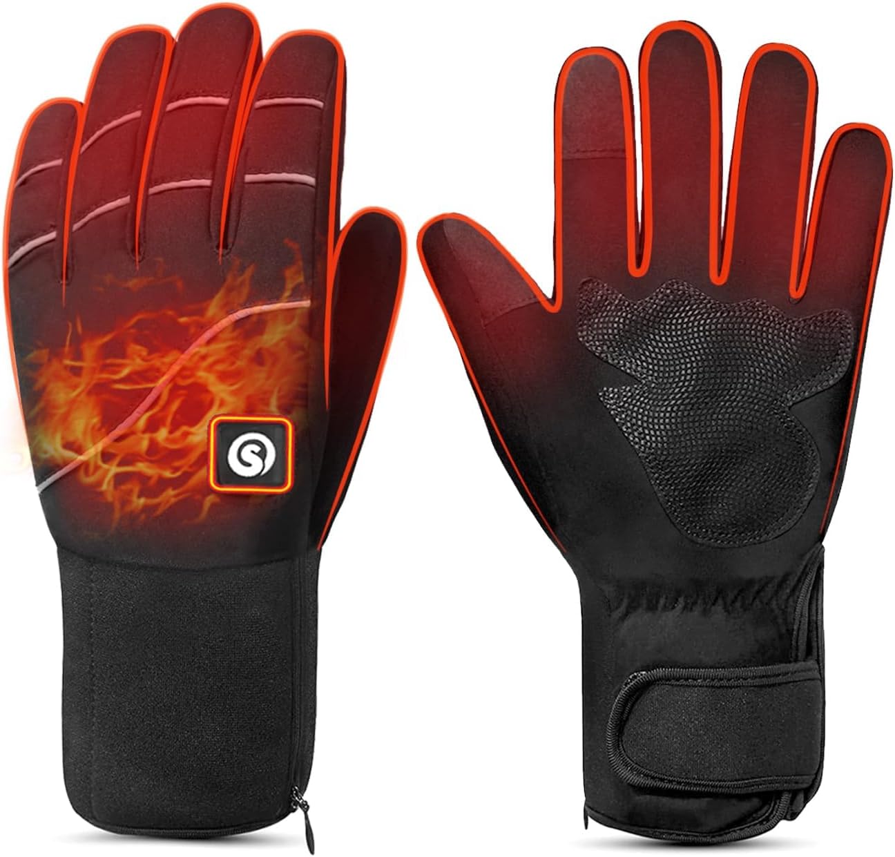 Heated Glove Liners, Touchscreen Riding Skiing, Rechargeable Battery Hand Warmer, for Women