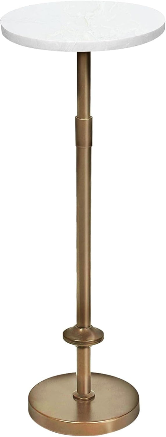 Martini Table Height Adjustable, Tiny Side Tables for Living Room, Bedroom, Cocktail (White)