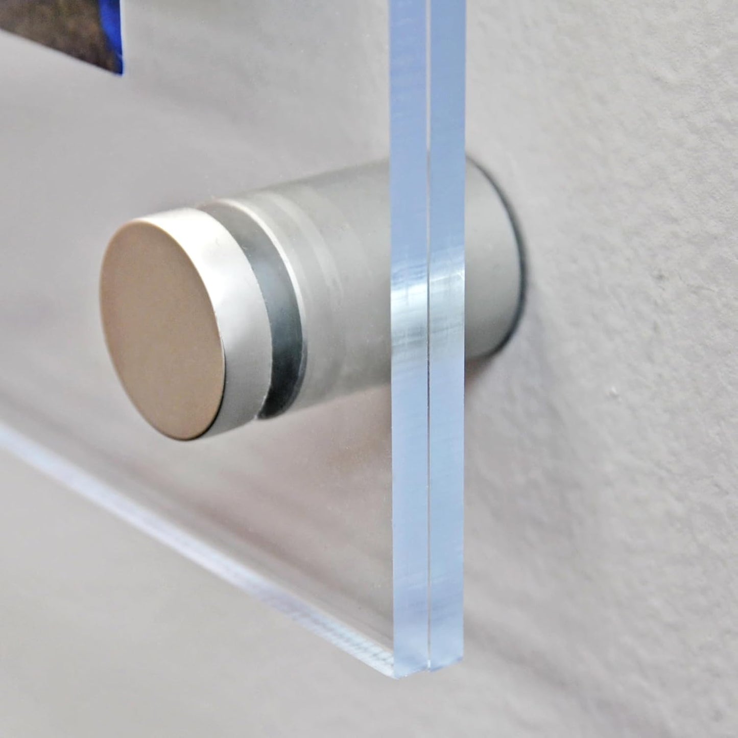 Floating Acrylic Wall Frame w/ Silver StandOff Caps: 22' x 28' Graphic Size, Overall Frame Size: 26'x32', Silver (Pack of 2)