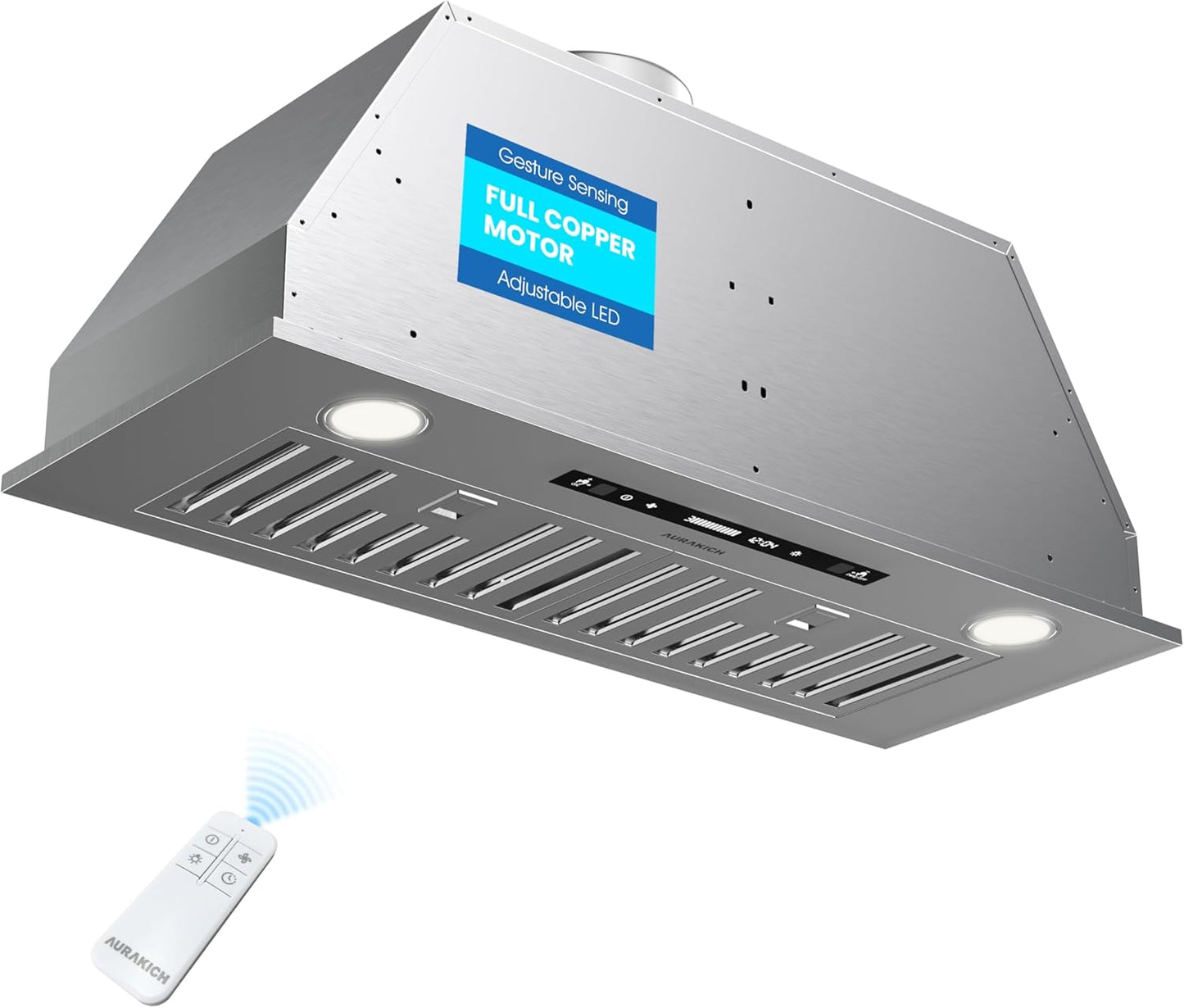 30 inch Range Hood Insert, 900 CFM Kitchen Vent Hood with Full Copper Motor, Triple Smart Controls, LED Lighting