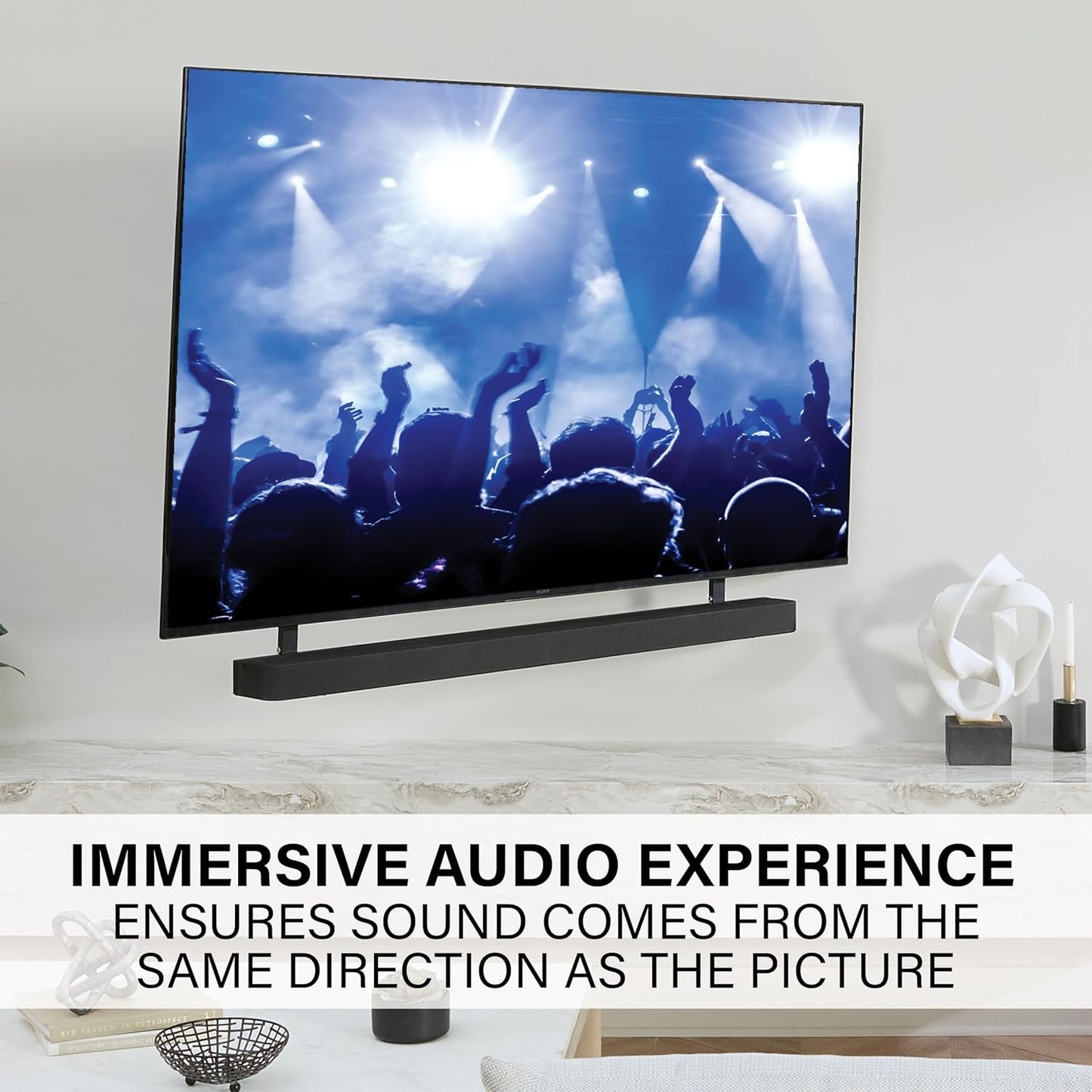 Height-Adjustable TV Soundbar Mount Compatible with Sony BRAVIA Theater Bar 8 & Bar 9 - Fits TVs 50 to 90 inches