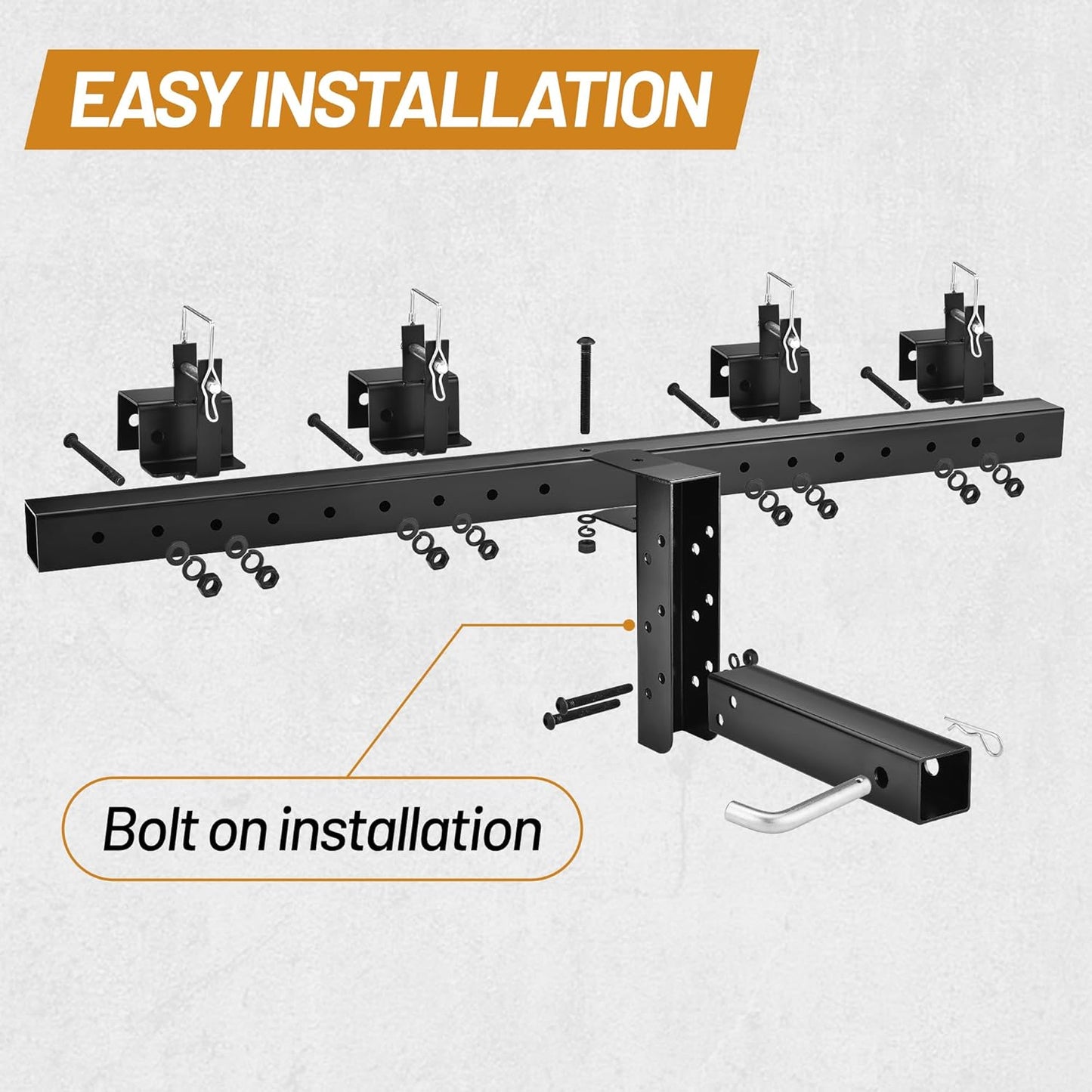 Heavy-Duty Dual Trash Can Hauler, 2' Receiver Wheeled Hitch for Easy Outdoor Transport Fit Truck Golf Cart ATV