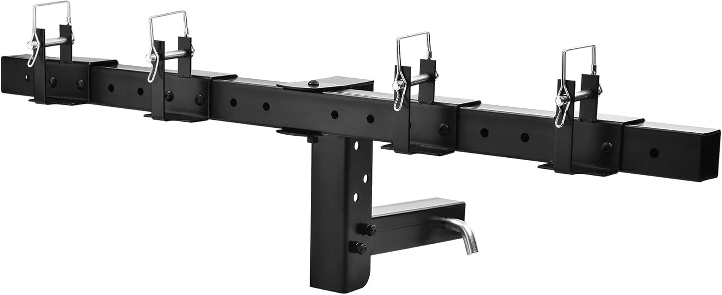 Heavy-Duty Dual Trash Can Hauler, 2' Receiver Wheeled Hitch for Easy Outdoor Transport Fit Truck Golf Cart ATV