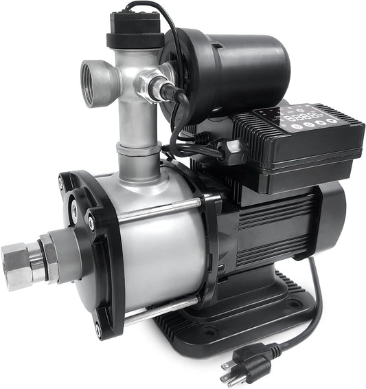 Smart Water Pressure Booster Pump, Variable Speed & Power, Constant Pressure Pump, 115V, 450w