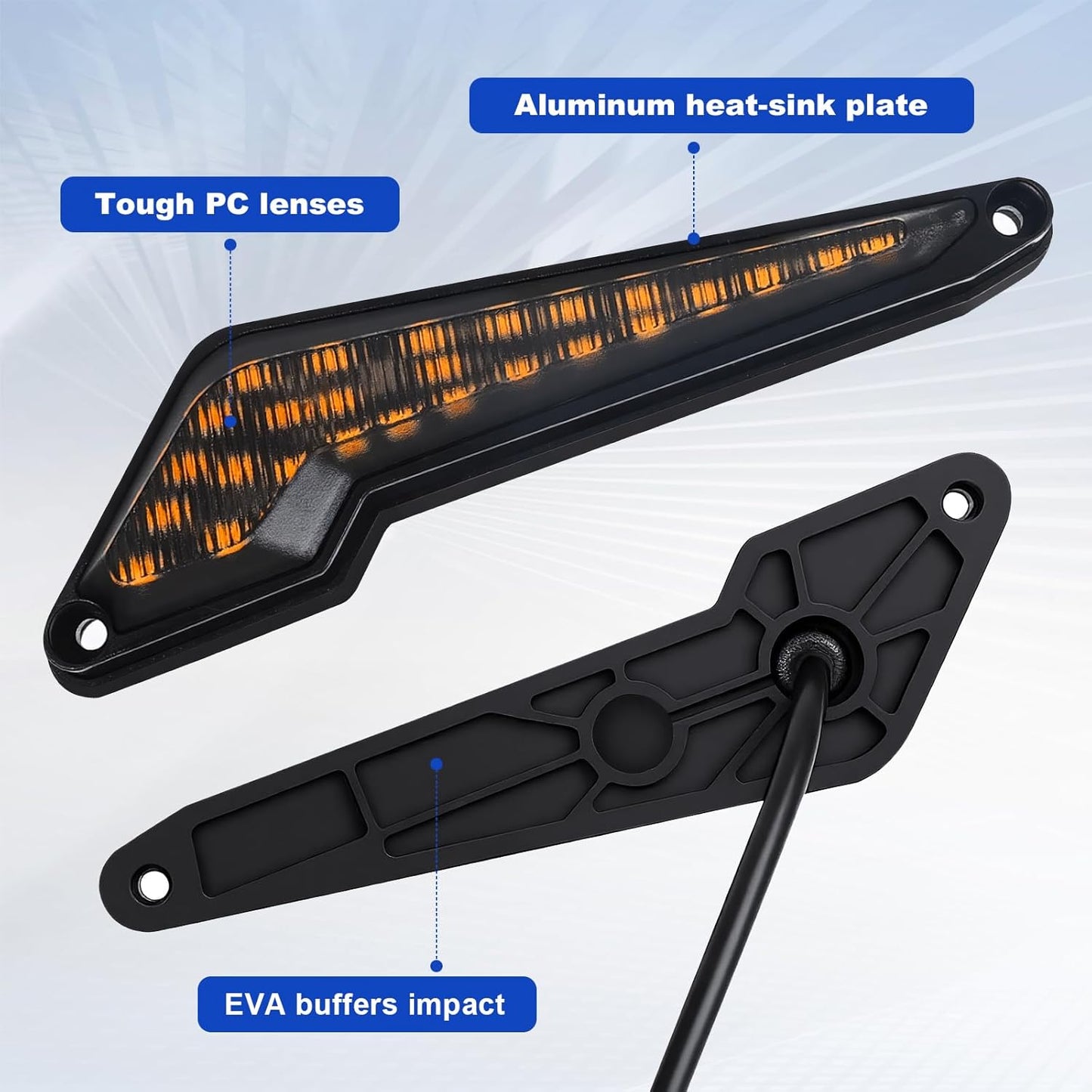 UTV Turn Signal Kit with Upgrade 4-in-1 Rocker Switch and Triangular Amber Light,Pre-Wired, Plug and Play, with Horn