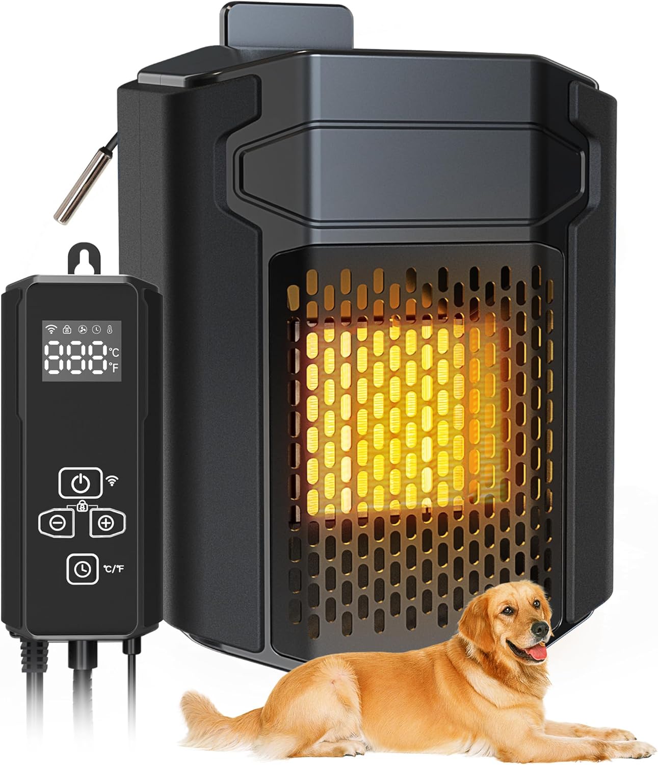 Outdoor Dog House Heater with Thermostat APP Control, with WIFI, 500W, Adjustable Temp & Timer