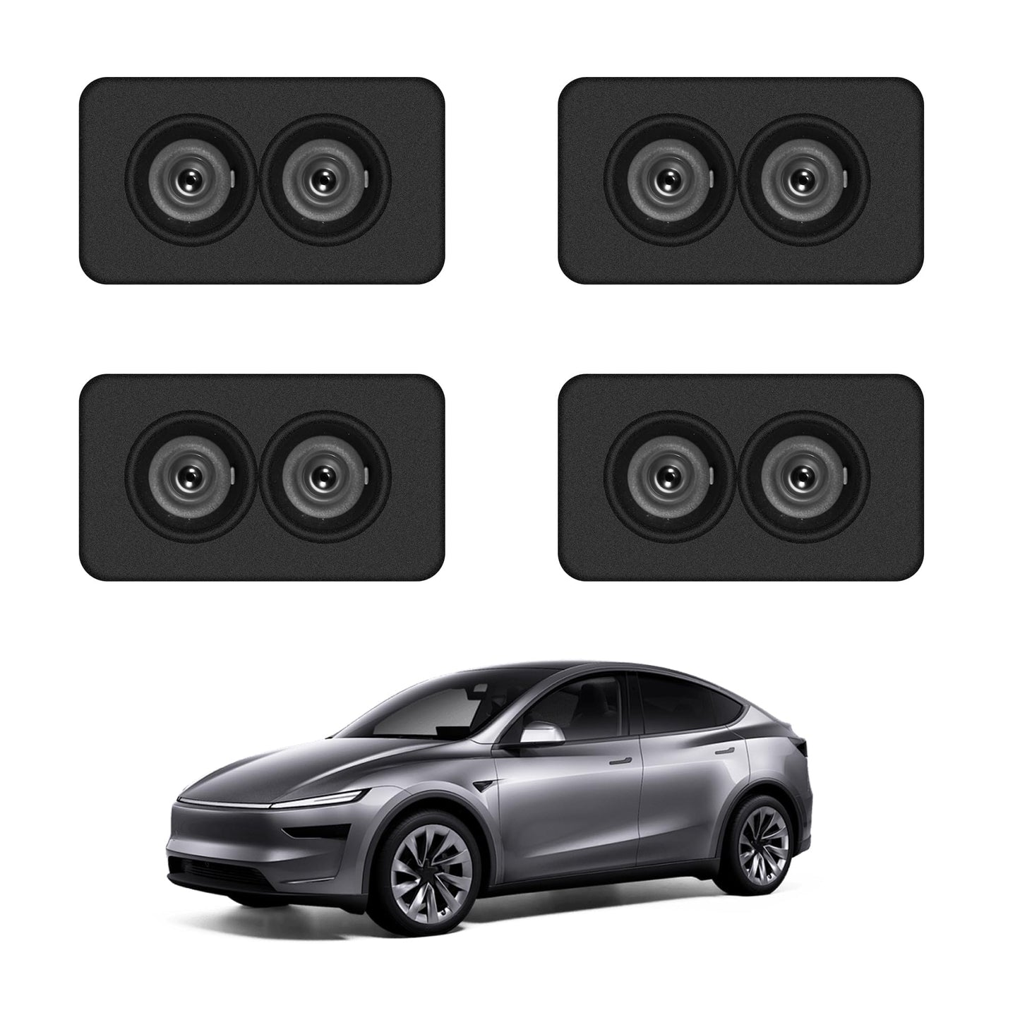 4 Packs Car Door LED Logo Projector Puddle Lights for TSLA Ultra-Dynamic Door Projector Cool Upgraded Ultra-Bright HD Tsla Modol 3 Y X S Accessories (Letter)