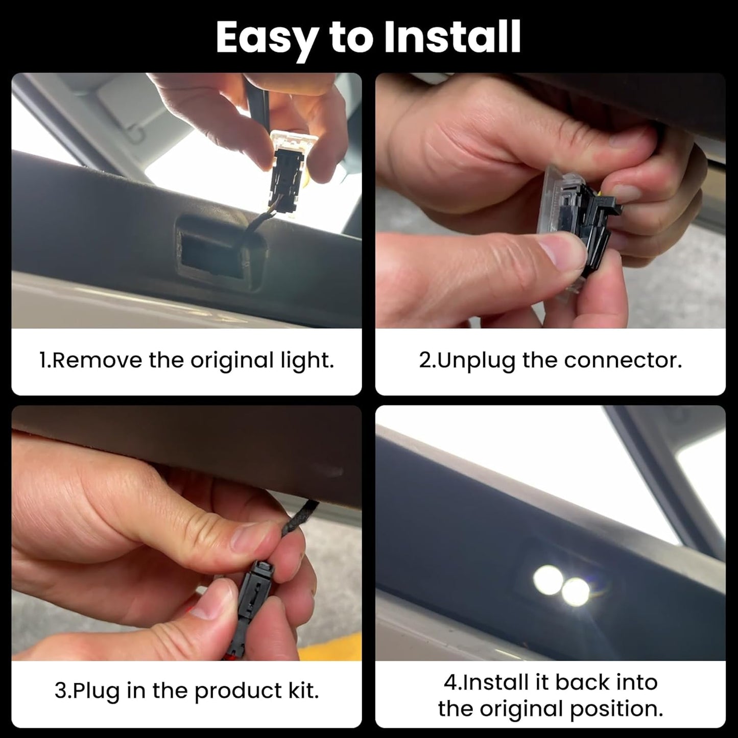 4 Packs Car Door LED Logo Projector Puddle Lights for TSLA Ultra-Dynamic Door Projector