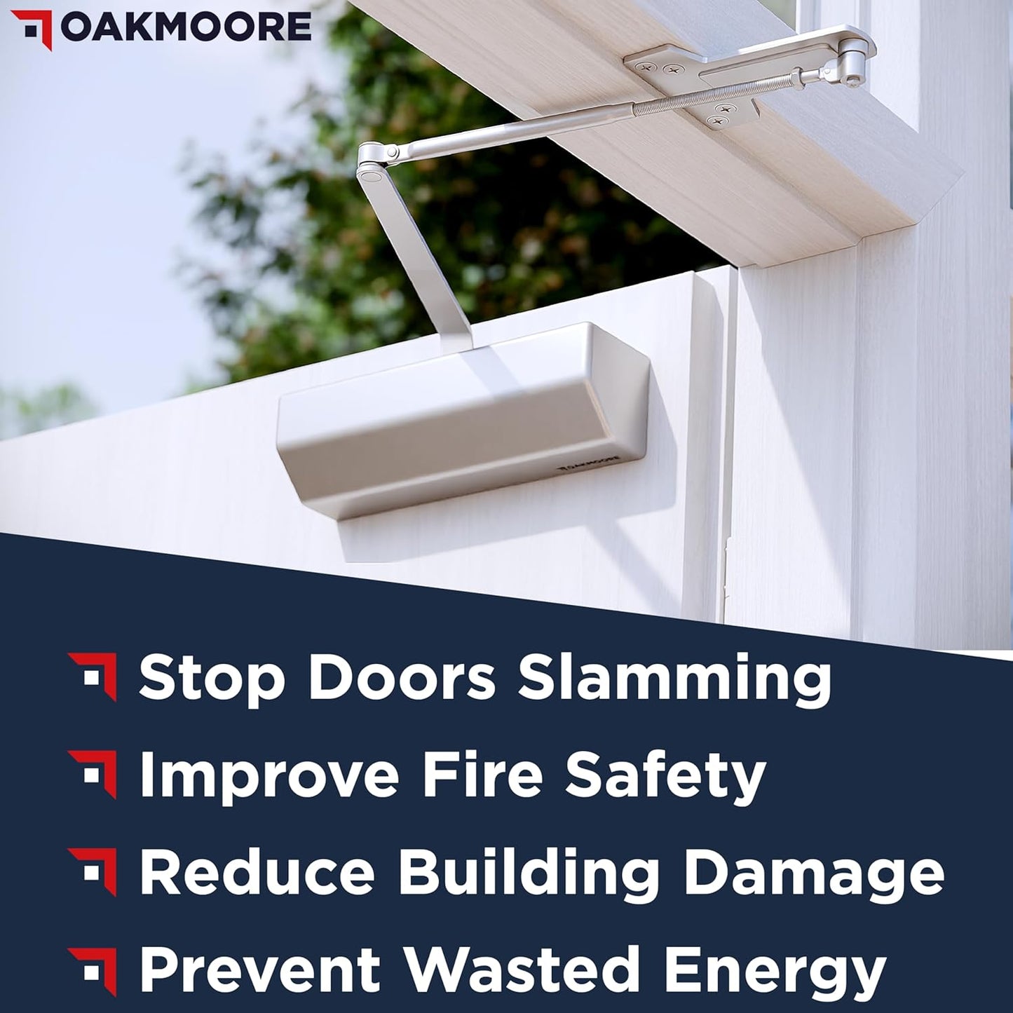 Heavy Duty Commercial Door Closer, ADA UL Grade 1-6 Listed Auto Self Closing Door Hinges,Spring Soft Close, silver