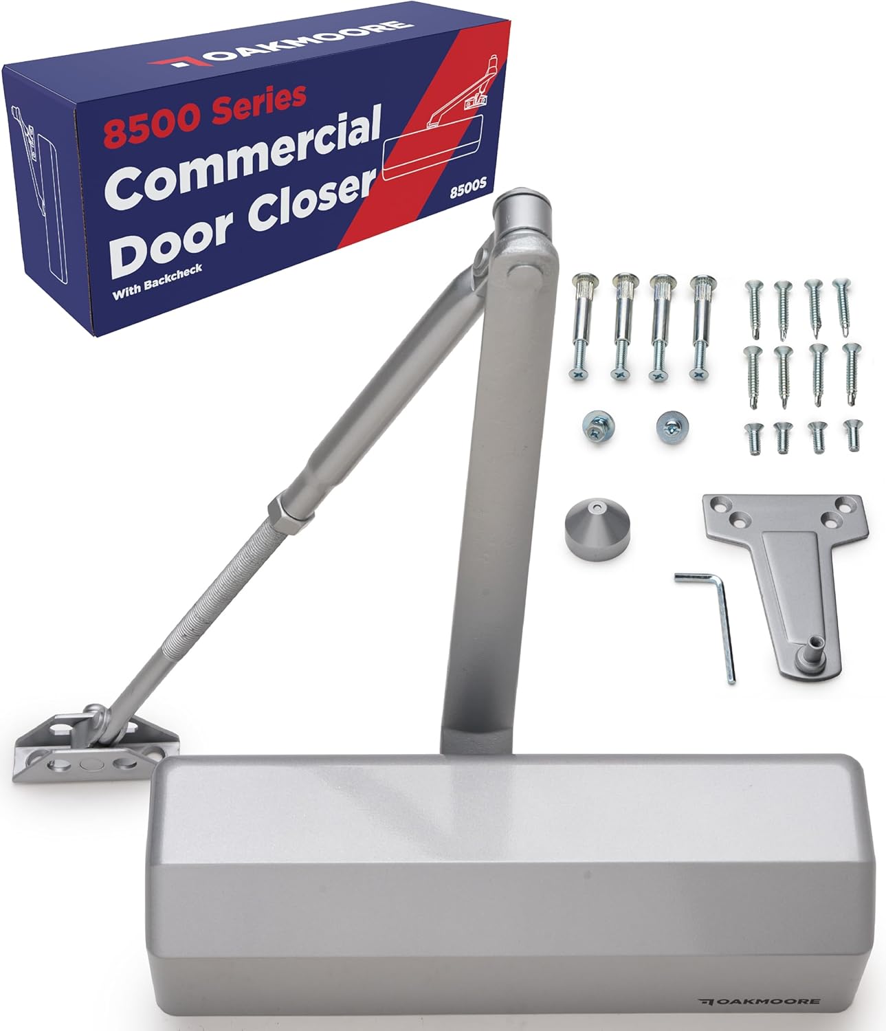 Heavy Duty Commercial Door Closer, ADA UL Grade 1-6 Listed Auto Self Closing Door Hinges,Spring Soft Close, silver