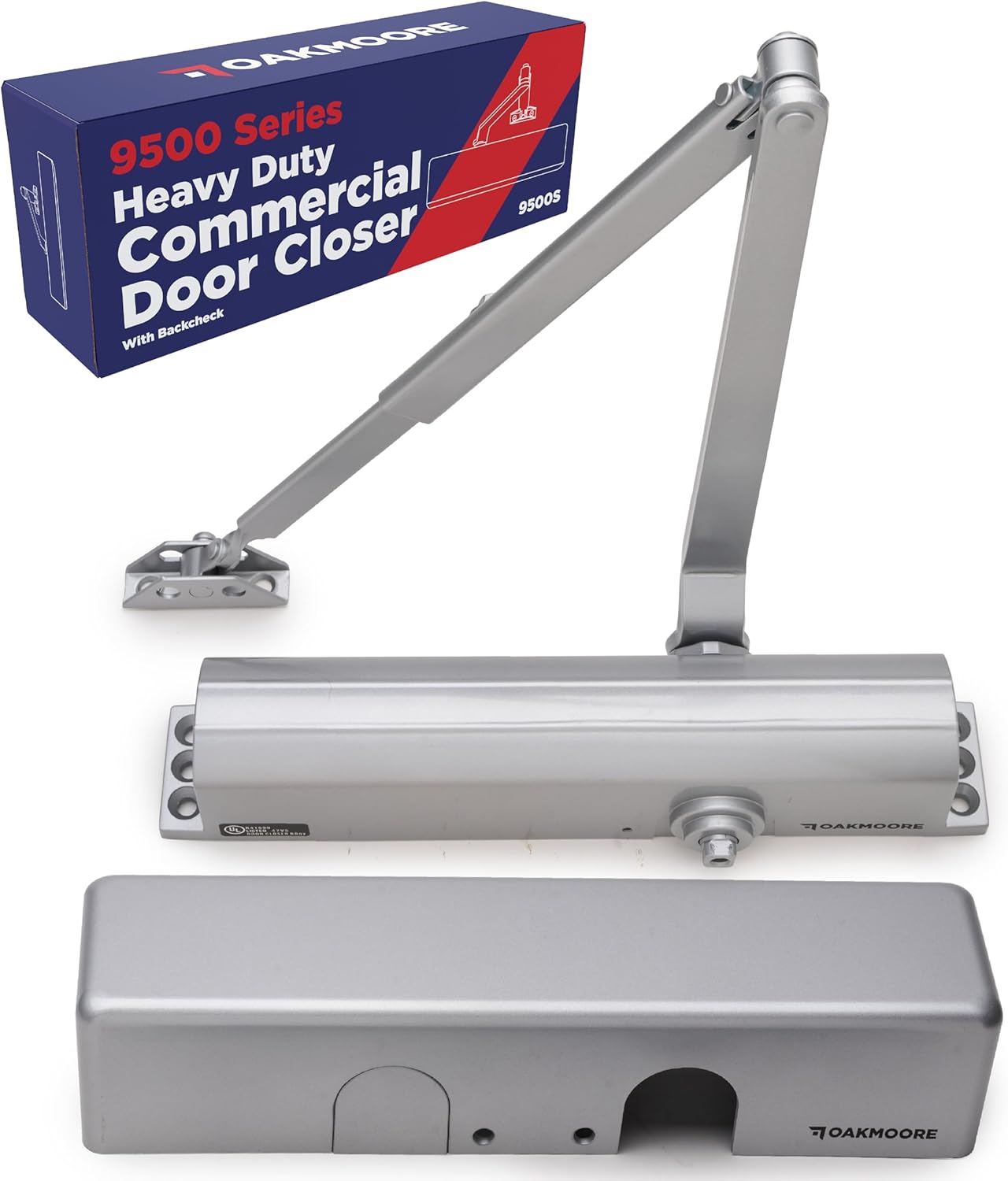Heavy Duty Commercial Door Closer, Automatic Self Closing Door Hinges, ADA UL Grade 1-6 Listed, Soft Close (Silver)