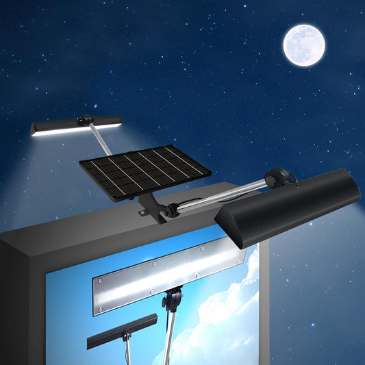 420 LEDs, 5200 Lumens, 12000 mAh, IP65 Waterproof, Solar Powered Commercial Light, (Black)