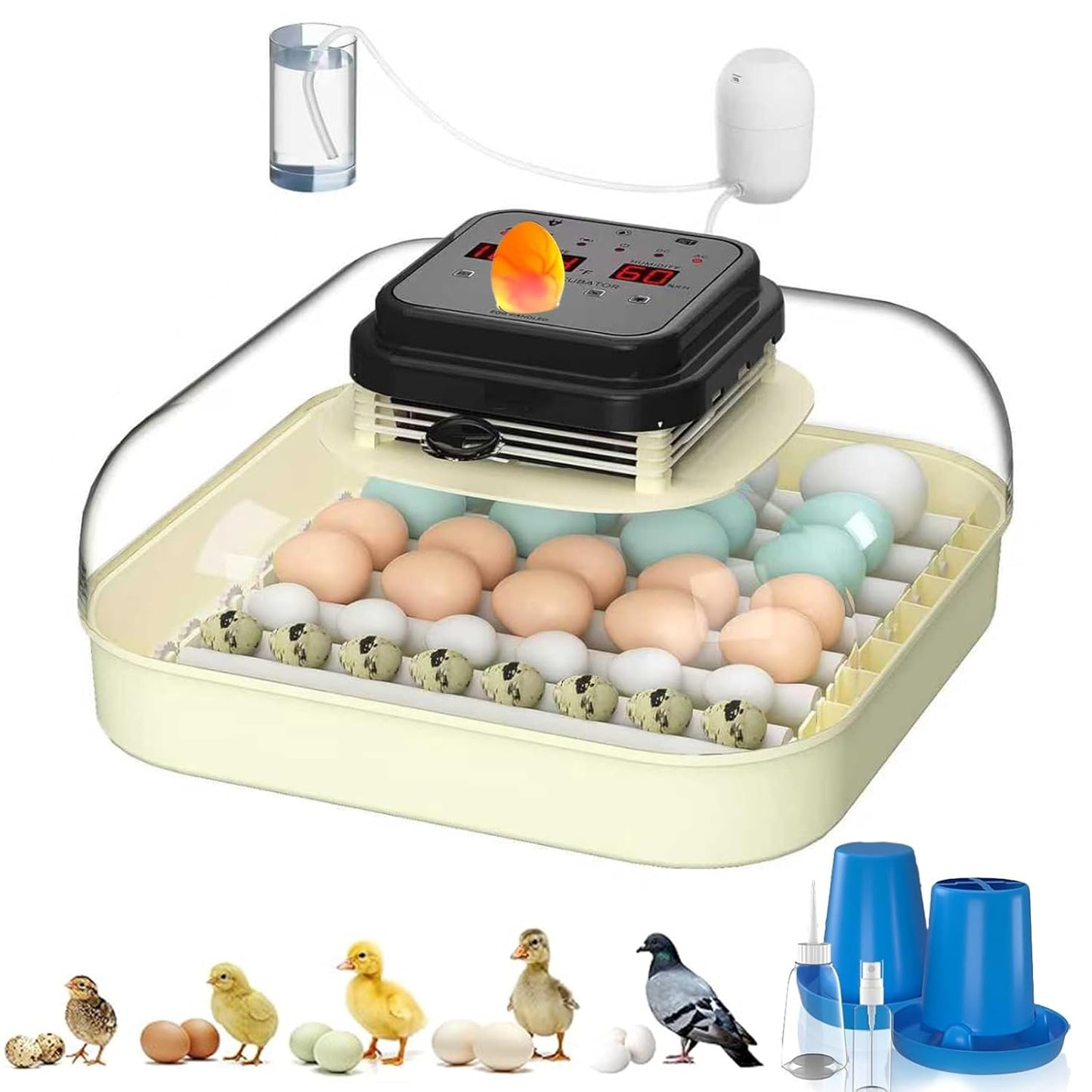 Incubators for Hatching Eggs, 35 Eggs Incubator with Auto Egg Turning and Humidity Control, with Egg Candler