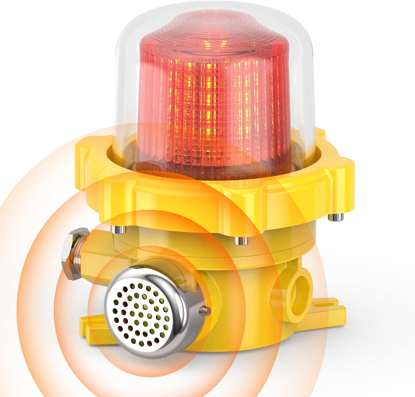 Industrial Outdoor Waterproof Rotating Light with 120dB Alarm Siren for Gas Station and Warehouse Safety