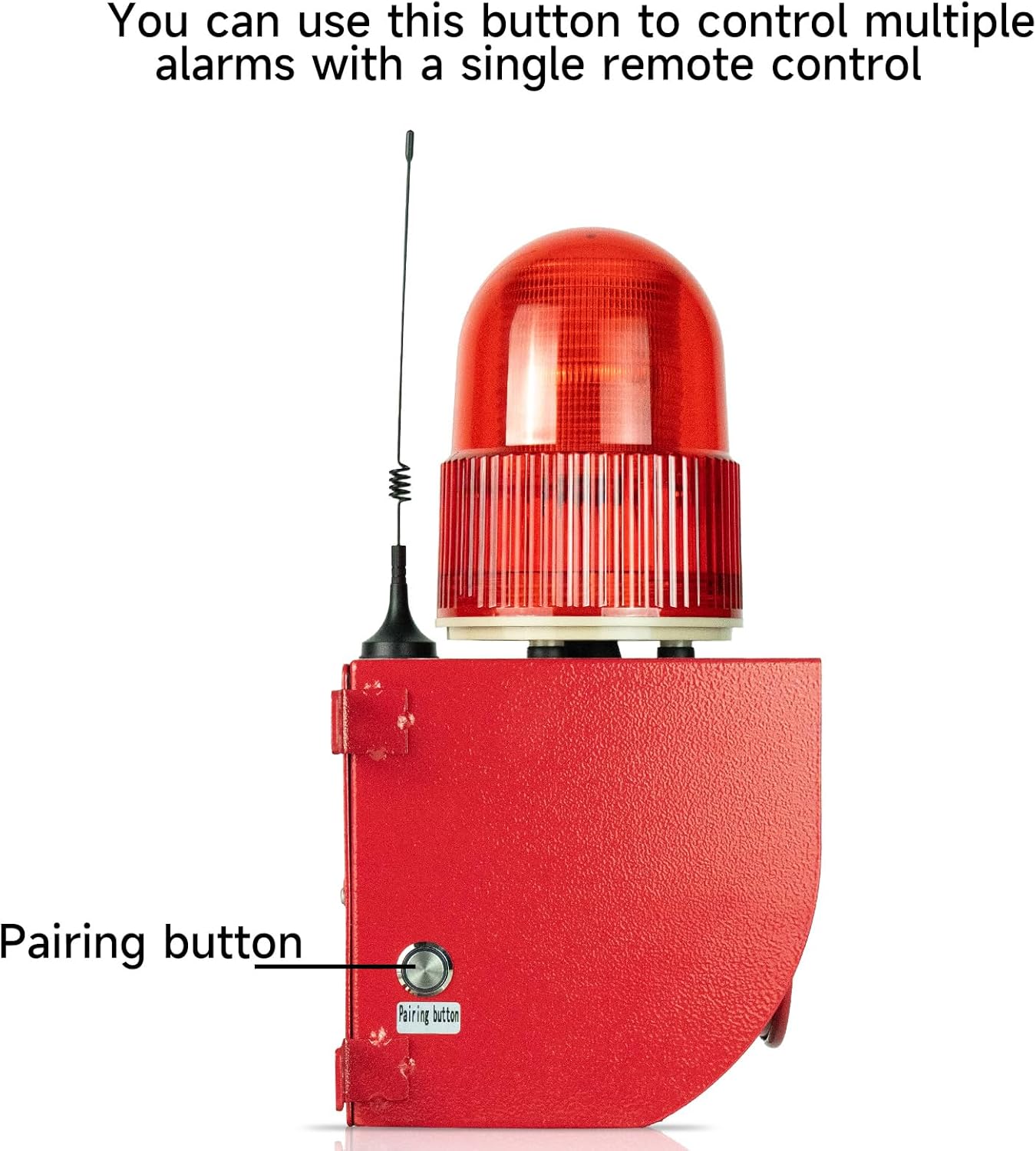 Outdoor Security Siren Alarm 1.24 Mile Range Wireless 120dB Loud, Waterproof, with Strobe Light Adjustable Sound