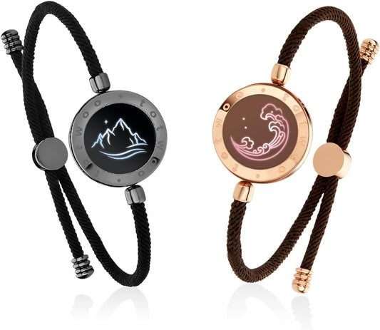 Long Distance Touch Bracelets for Couples, Light up & Vibration for Love Couples Bracelets
