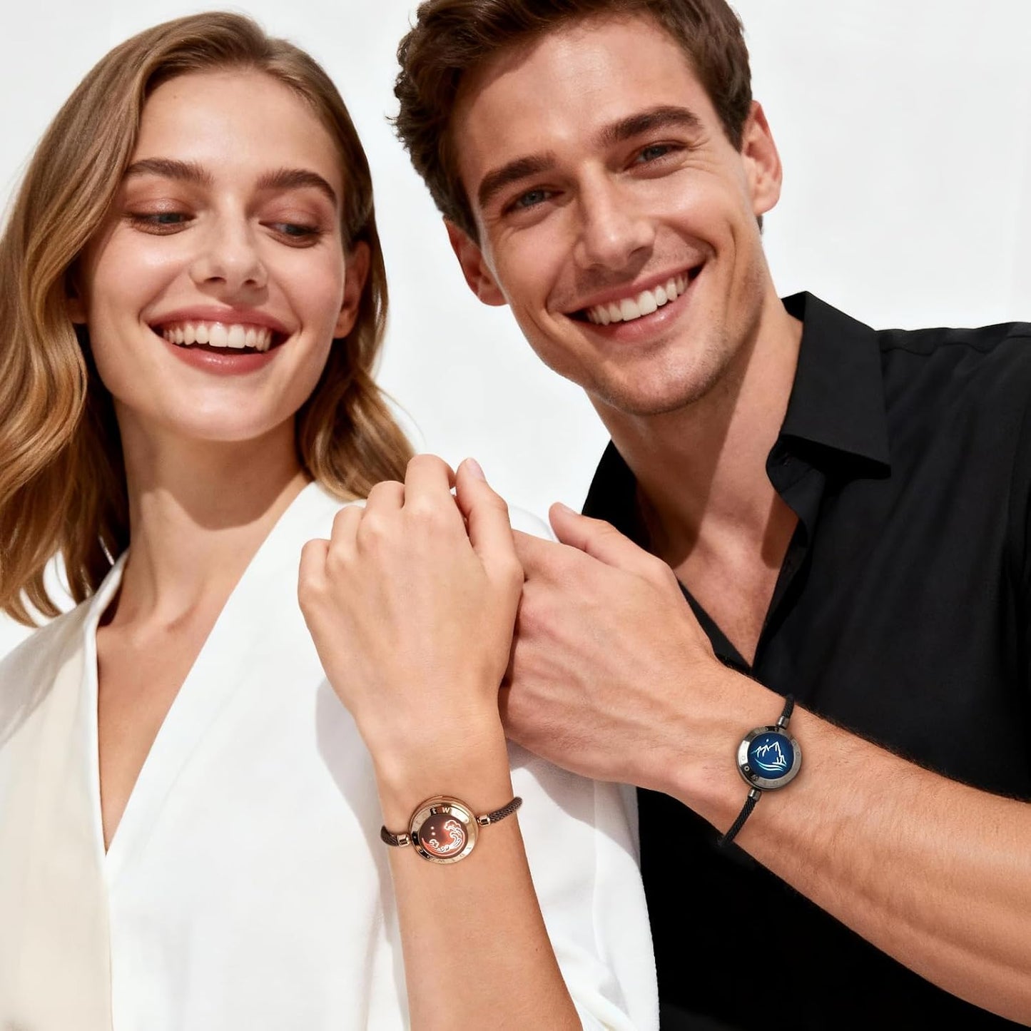 Long Distance Touch Bracelets for Couples, Light up & Vibration for Love Couples Bracelets