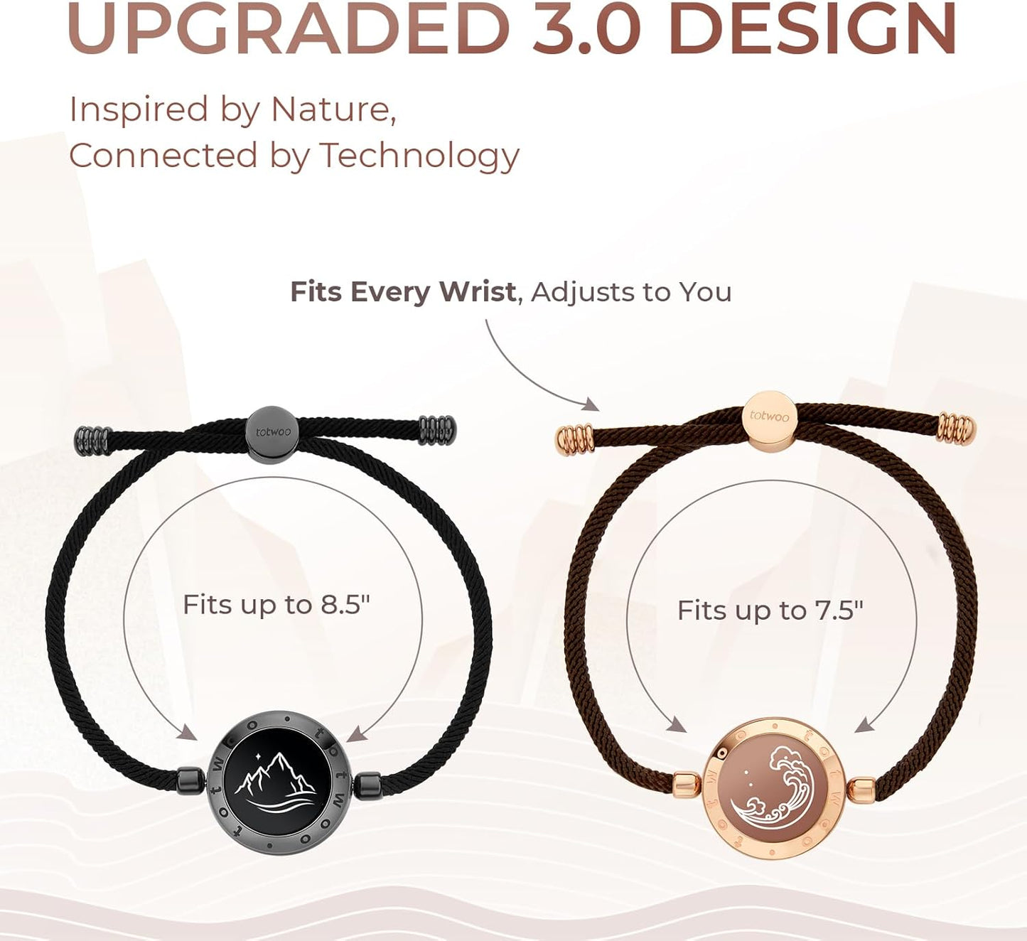 Long Distance Touch Bracelets for Couples, Light up & Vibration for Love Couples Bracelets