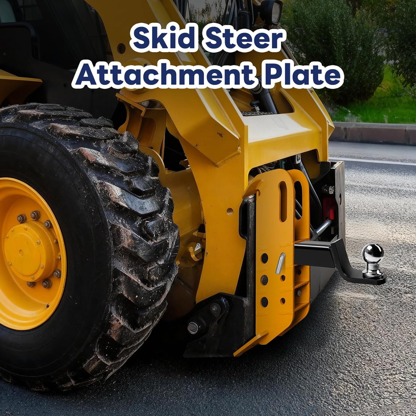 =Skid Steer Attachment Plate, Compatible with 2' Receiver Hitch, Fits Tractors & Skid Steers,20,000 lbs Towing Capacity