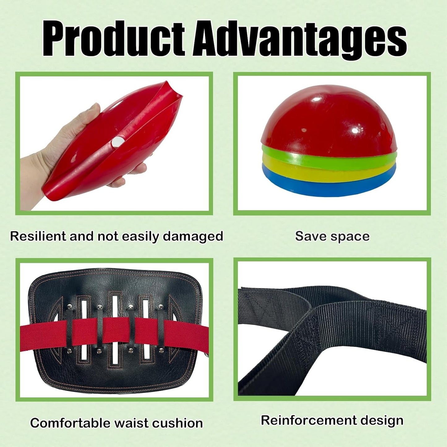 4 Way Tug of War Rope, for Kids and Adults, with 10-inch Reinforced Belts, 4 Person Tug of War Rope