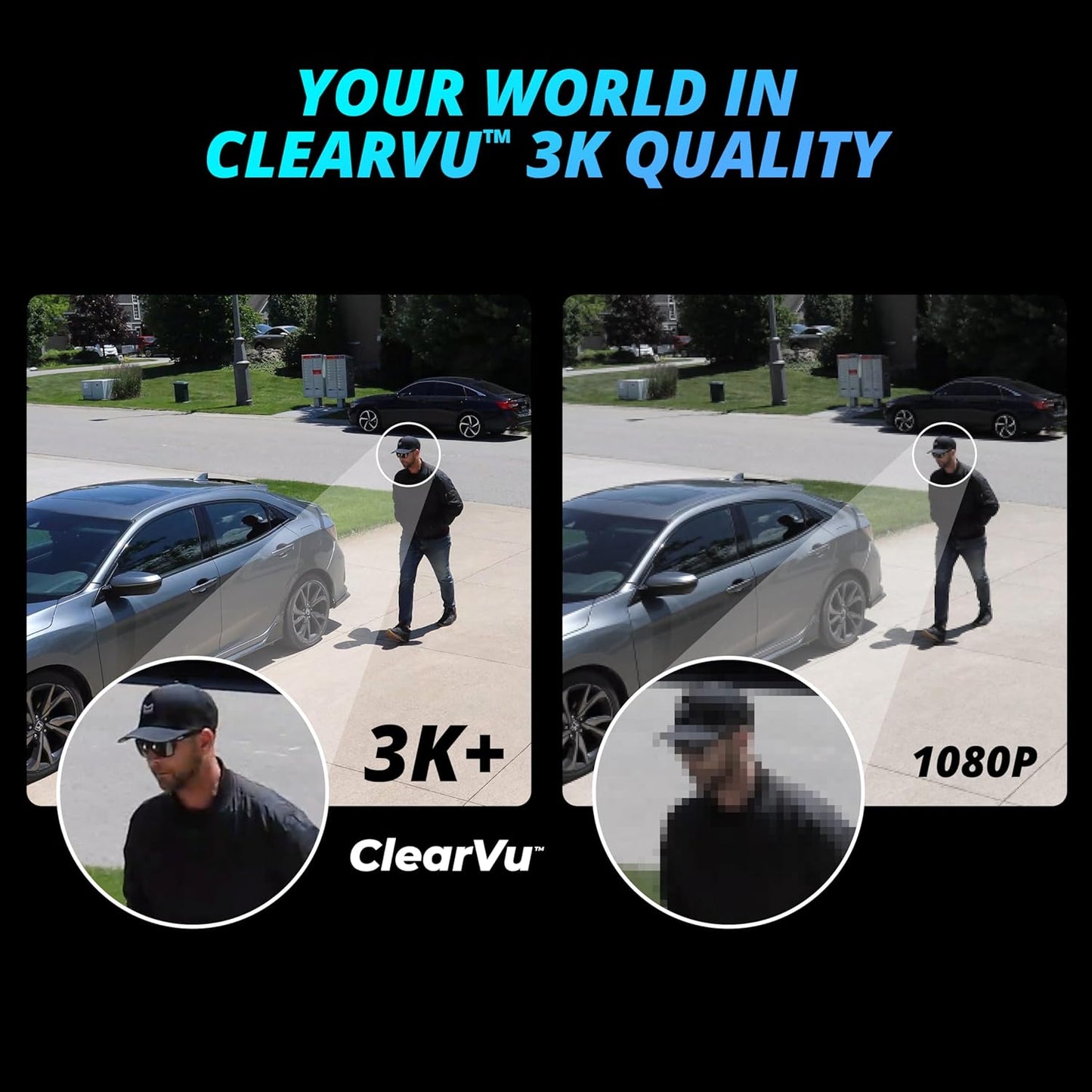 AI Powered 3K+ Guard WiFi Tri-Lens PTZ Plug-in Power Outdoor Security Camera, 3-in-1 360°Smart View Camera