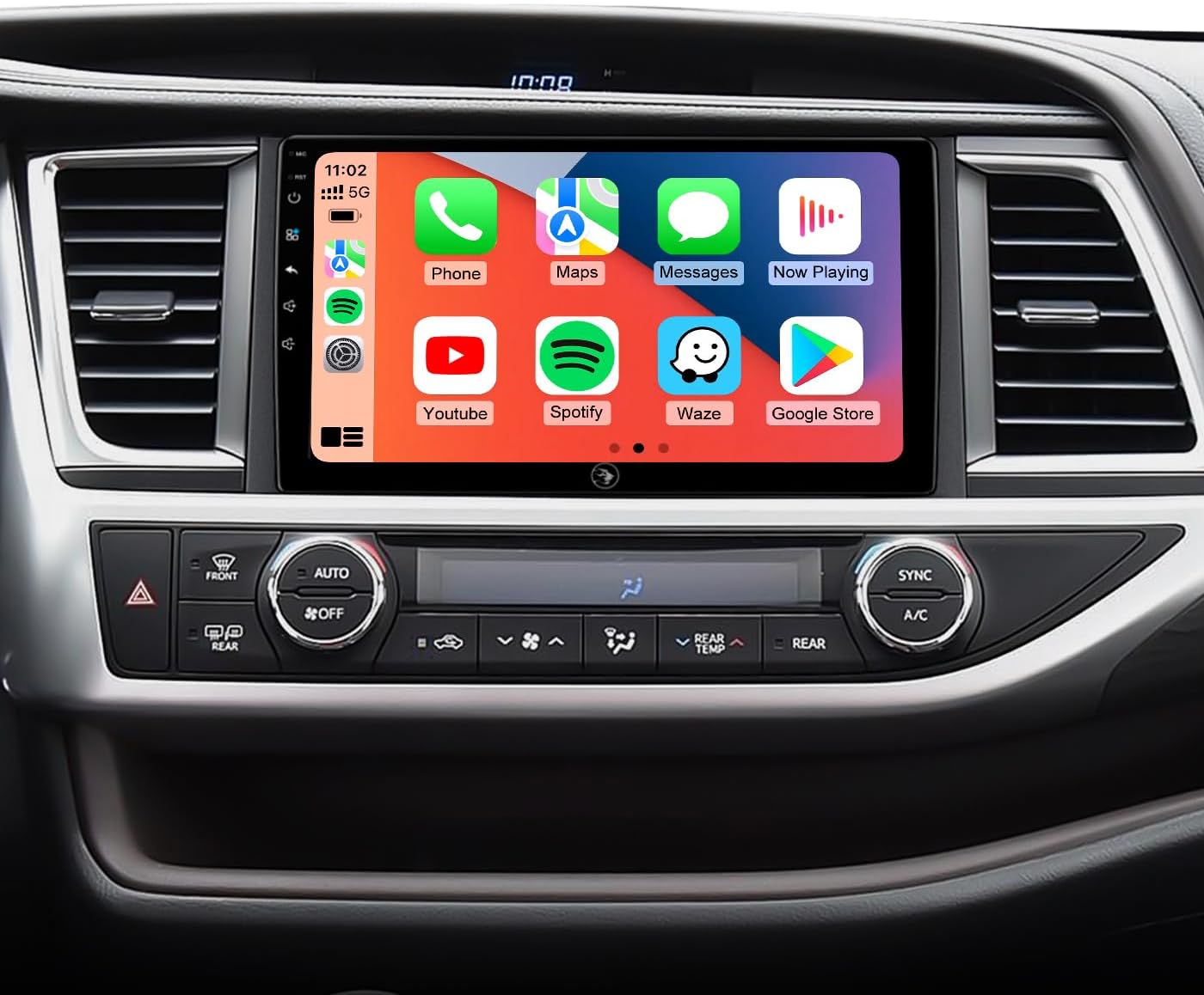 10.2' Car Stereo for Toyota Highlander 2014-2019, Wireless CarPlay Android Auto, Touchscreen,1080P Backup Cam