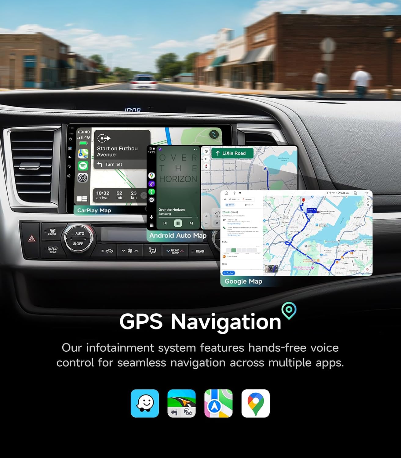 10.2' Car Stereo for Toyota Highlander 2014-2019, Wireless CarPlay Android Auto, Touchscreen,1080P Backup Cam