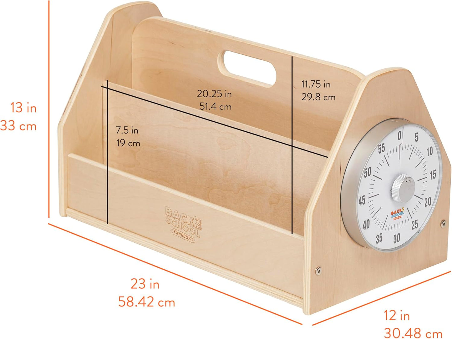 Time-to-Read Double-Sided Book Nook with Timer, Book Shelf, Natural