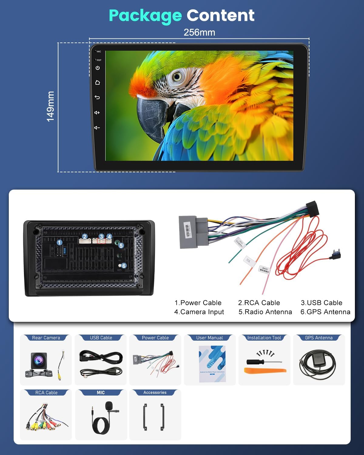 4G+64G Android Car Stereo for Ford Explorer 2005-2010 with Wireless Carplay/Android Auto, 10 Inch IPS Touchscreen Radio with 32EQ DSP/5GHz WiFi/GPS/Mirror Link, AHD Rear View Camera