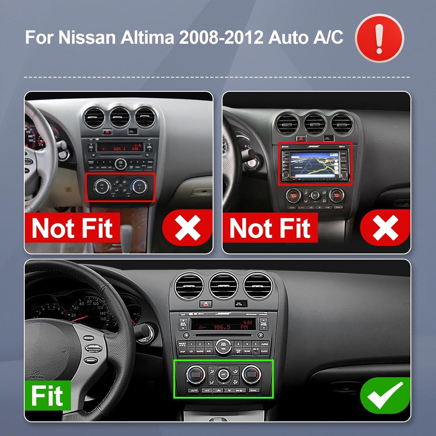 9 Inch IPS Touchscreen Android 14 Car Stereo for Nissan Altima 2008-2012, Wireless CarPlay & Android