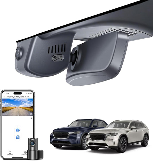 Front 4K & Rear 1080p Dash Cam Custom fit for Mazda CX-90 2023-2026 & CX-90 PHEV 2024-2026, 128GB Card