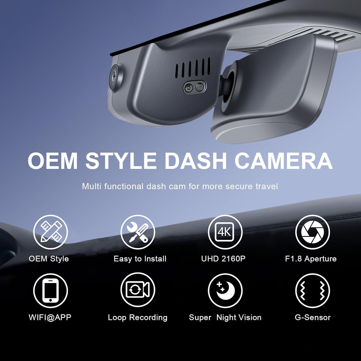 Front 4K & Rear 1080p Dash Cam Custom fit for Mazda CX-90 2023-2026 & CX-90 PHEV 2024-2026, 128GB Card