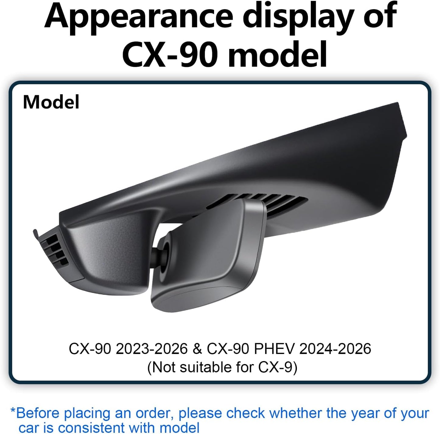 Front 4K & Rear 1080p Dash Cam Custom fit for Mazda CX-90 2023-2026 & CX-90 PHEV 2024-2026, 128GB Card