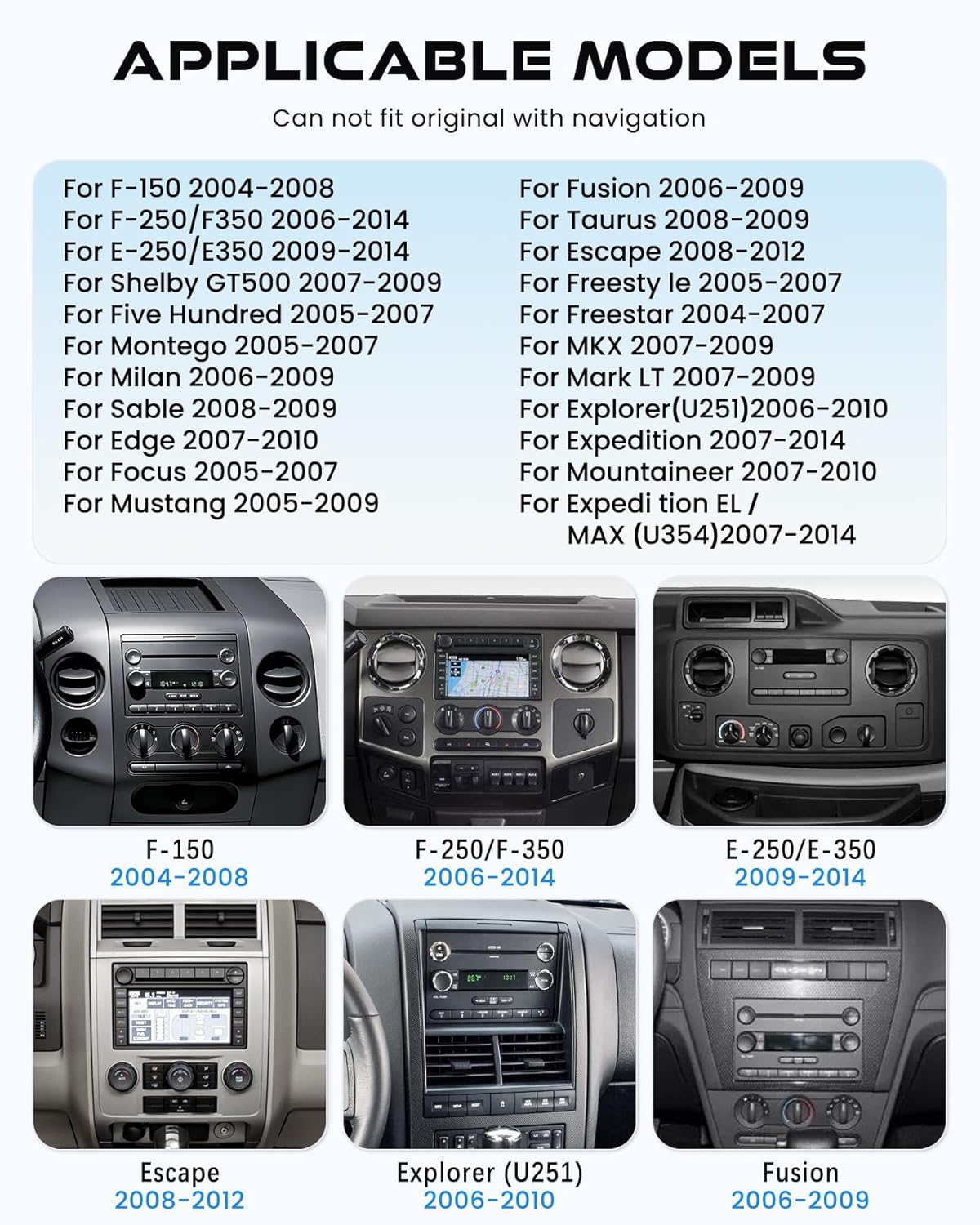 Car Radio for Ford F150/F250/F350 2004-2014, 7 Inch IPS Touchscreen Stereo Support Carplay & Android Auto