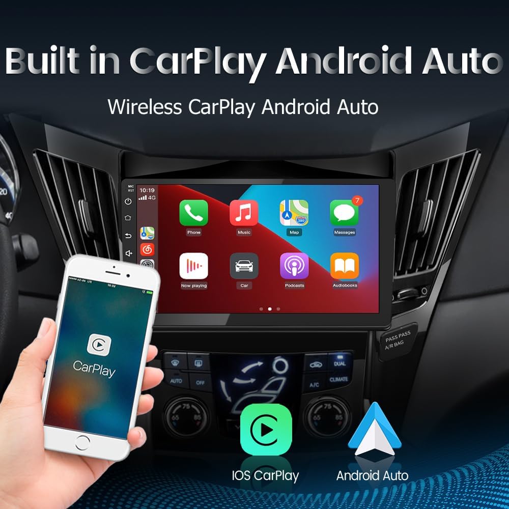 Car Radio Compatible for Hyundai Sonata 2011-2015, 9 Inch Touch Screen with GPS/FM/WiFi/USB, CarPlay Android