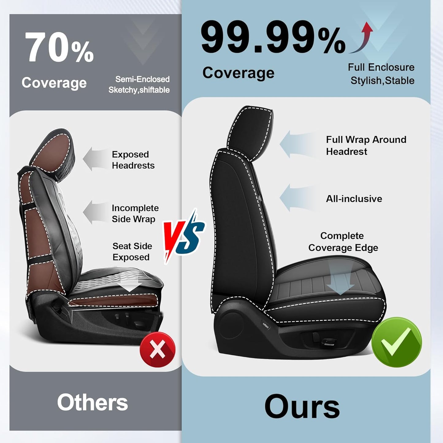 Seat Covers Fit for Toyota Tacoma 2024-26, Waterproof Faux Leather Car Seat Cover (2PCS Front, Black)