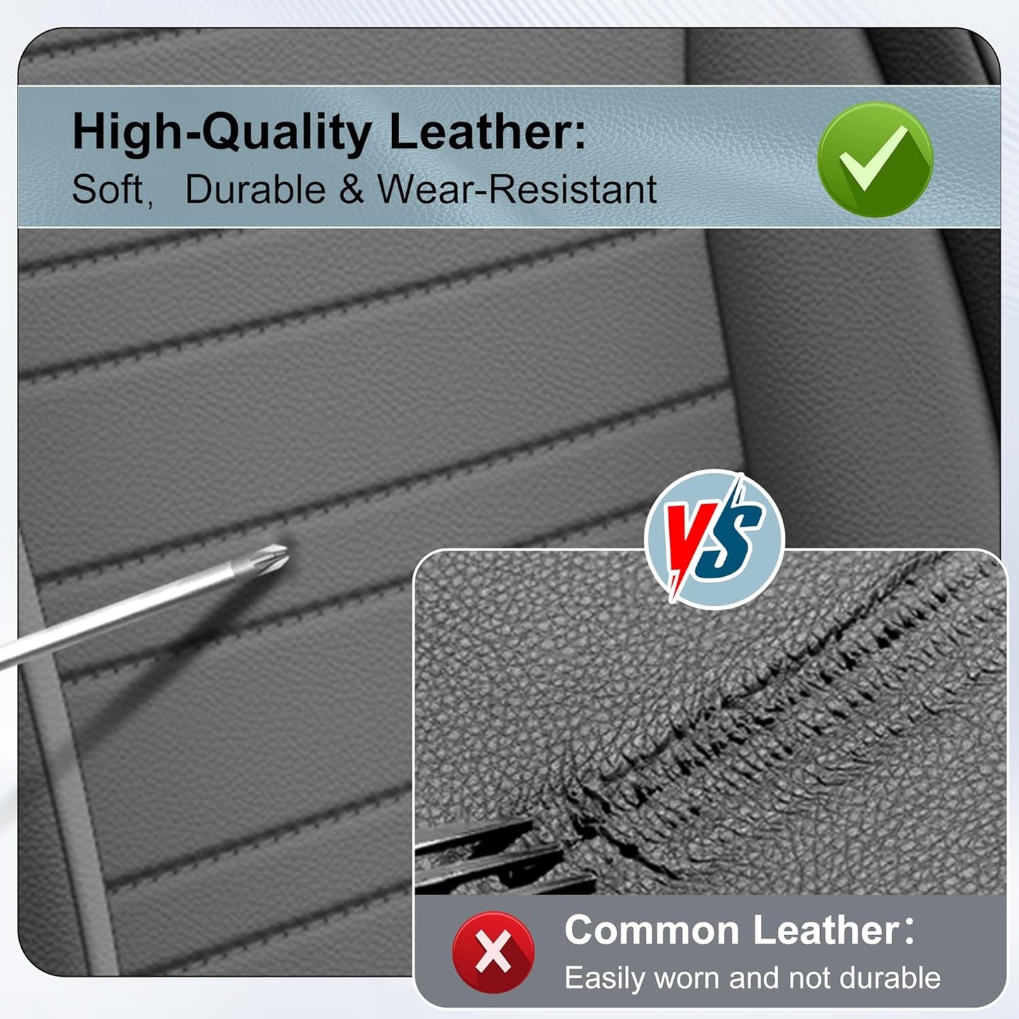 Seat Covers Fit for Toyota Tacoma 2024-26, Waterproof Faux Leather Car Seat Cover (2PCS Front, Black)