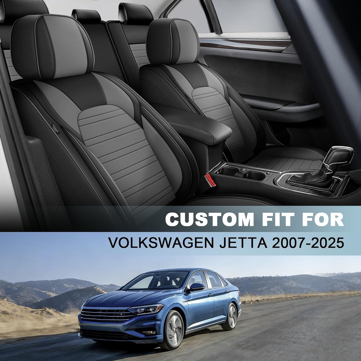 Seat Covers Fit for Toyota Tacoma 2024-26, Waterproof Faux Leather Car Seat Cover (2PCS Front, Black)